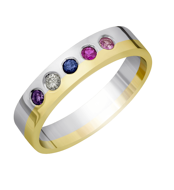 18ct White and Yellow gold Birthstone ring