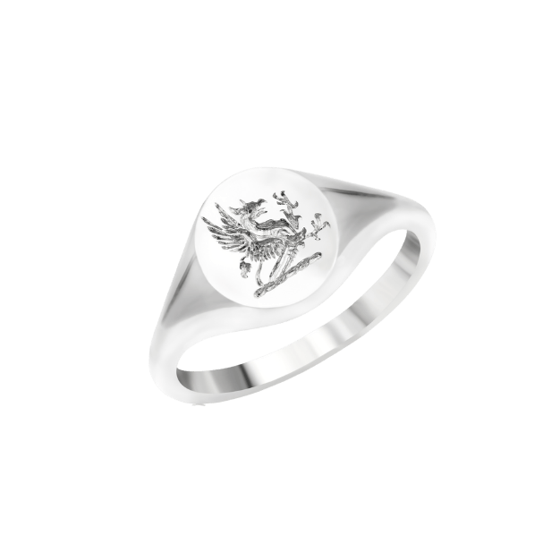 Silver Gaffin Family Crest ring