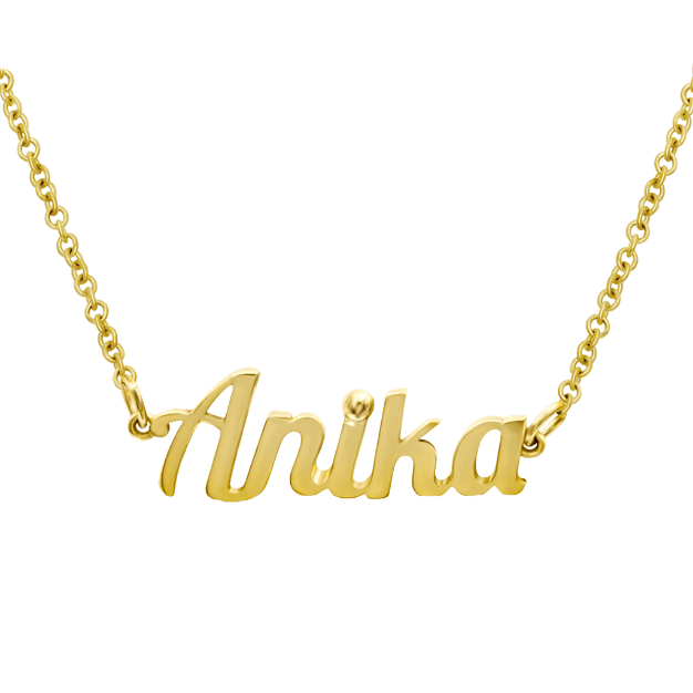 Yellow gold Anchor chain name plate
