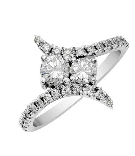 Platinum Diamond and Moissanite Wedding Ring