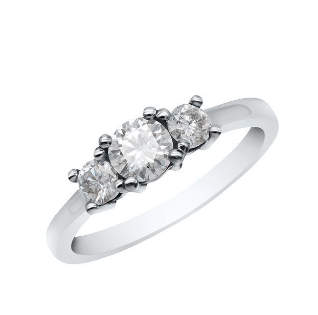 White Gold Diamond Trilogy Engagement Ring